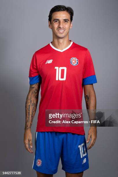 Bryan Ruiz of Costa Rica poses during the official FIFA World Cup Qatar 2022 portrait session on November 19, 2022 in Doha, Qatar.