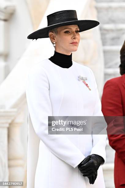 Princess Charlene of Monaco attends the Monaco National Day on November 19, 2022 in Monte-Carlo, Monaco.