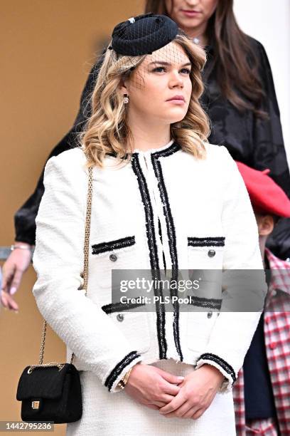 Camille Gottlieb attends the Monaco National Day on November 19, 2022 in Monte-Carlo, Monaco.