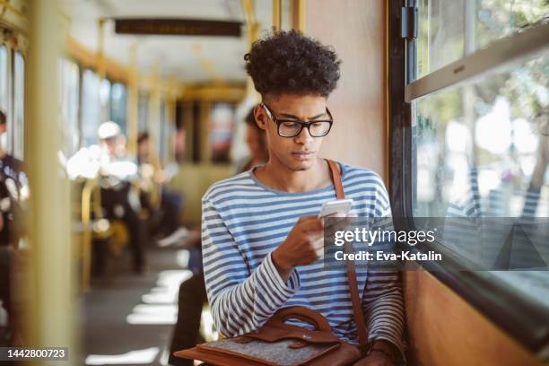 checking messages - bus hungary stock pictures, royalty-free photos & images