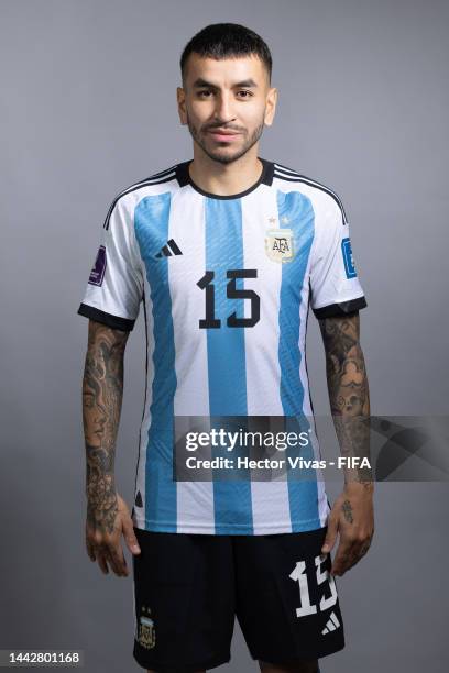 Angel Correa of Argentina poses during the official FIFA World Cup Qatar 2022 portrait session on November 19, 2022 in Doha, Qatar.