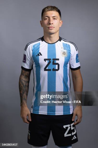 Lisandro Martinez of Argentina poses during the official FIFA World Cup Qatar 2022 portrait session on November 19, 2022 in Doha, Qatar.