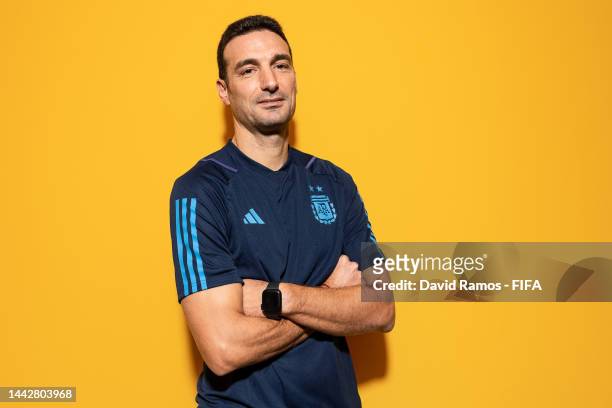 Lionel Scaloni, Head Coach of Argentina, poses during the official FIFA World Cup Qatar 2022 portrait session on November 19, 2022 in Doha, Qatar.