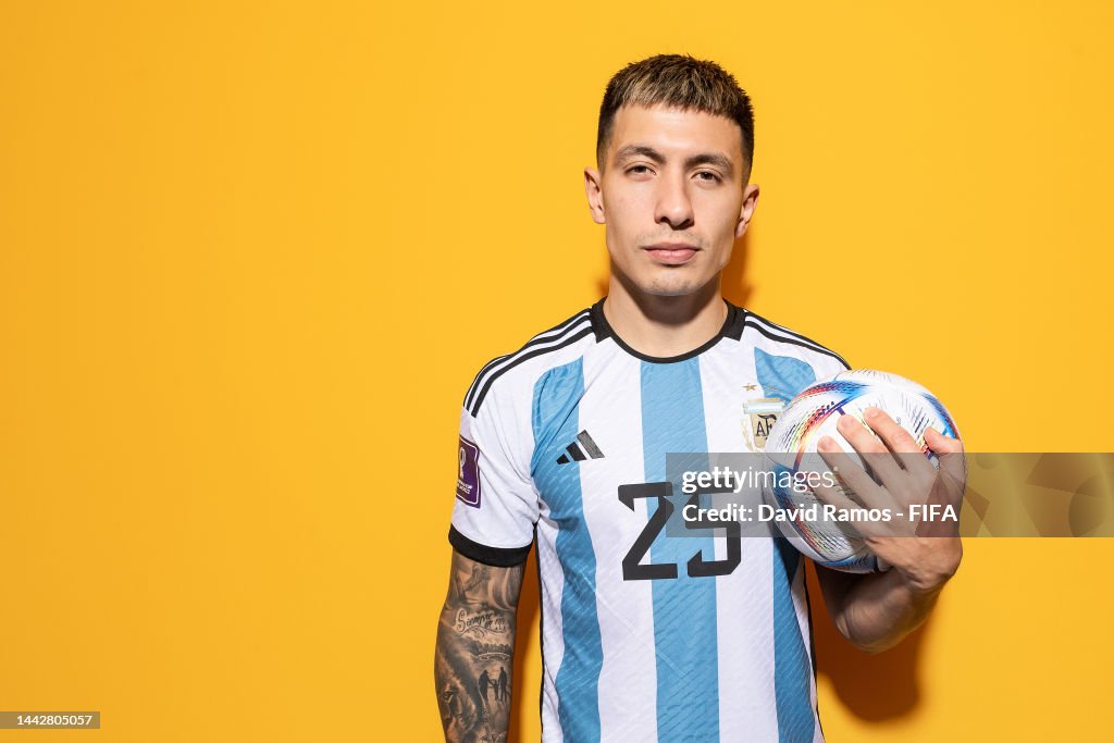Lisandro Martinez of Argentina poses during the official FIFA World... News Photo - Getty Images