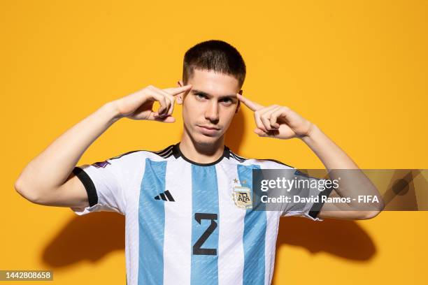 Juan Foyth of Argentina poses during the official FIFA World Cup Qatar 2022 portrait session on November 19, 2022 in Doha, Qatar.