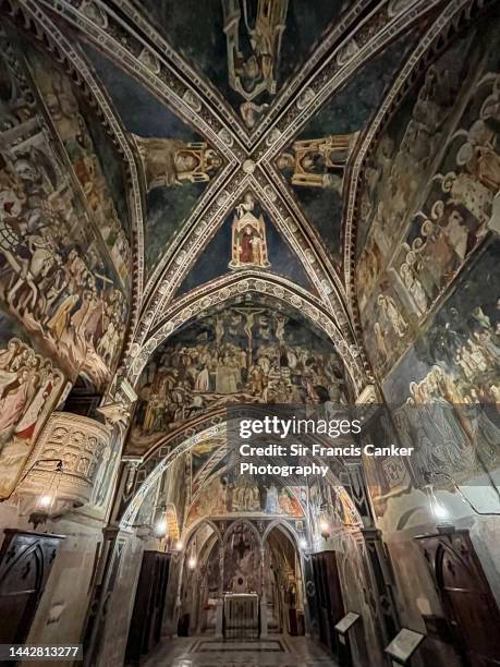 saint benedict’s monastery church frescos in subiaco, rome, lazio, italy - beautiful jesus christ stock pictures, royalty-free photos & images