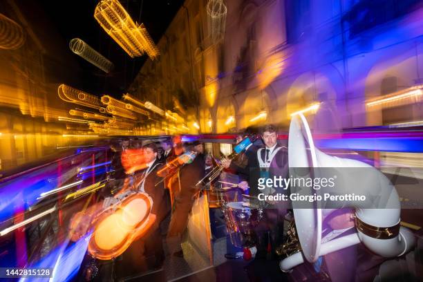 People attend street exhibitions during day seven of the Nitto ATP Finals at Pala Alpitour on November 19, 2022 in Turin, Italy.