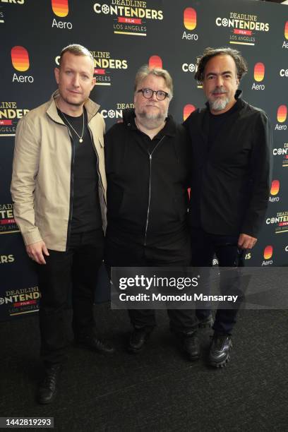 Directors Tobias Lindholm, Guillermo del Toro and Alejandro González Iñárritu attend Contenders Film: Los Angeles at DGA Theater Complex on November...