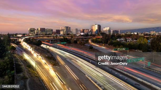 downtown san jose - silicon valley stockfoto's en -beelden