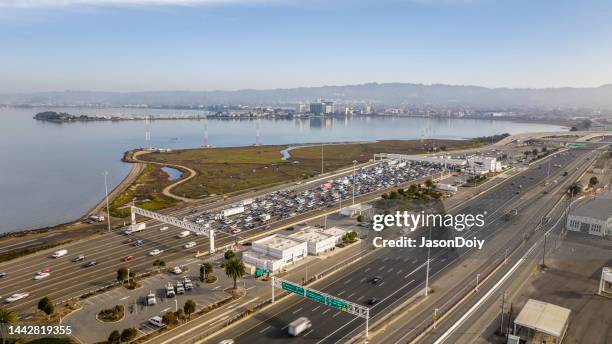 san francisco bay bridge toll plaza - emeryville stock pictures, royalty-free photos & images