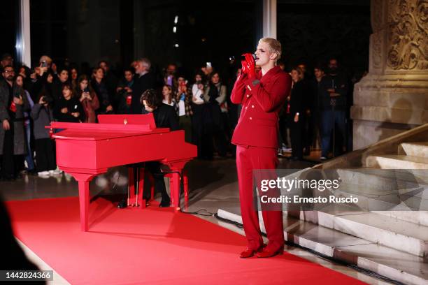 Achille Lauro performs during the Musei in Musica at Ara Pacis on November 19, 2022 in Rome, Italy.