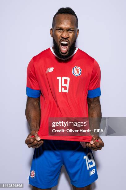 Kendall Waston of Costa Rica poses during the official FIFA World Cup Qatar 2022 portrait session on November 19, 2022 in Doha, Qatar.