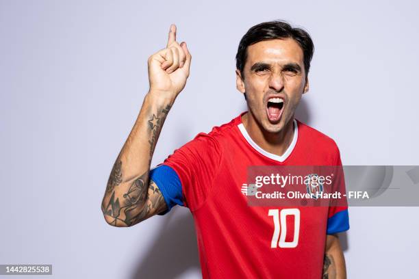 Bryan Ruiz of Costa Rica poses during the official FIFA World Cup Qatar 2022 portrait session on November 19, 2022 in Doha, Qatar.