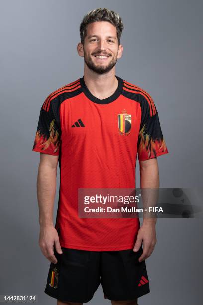Dries Mertens of Belgium poses during the official FIFA World Cup Qatar 2022 portrait session on November 19, 2022 in Doha, Qatar.