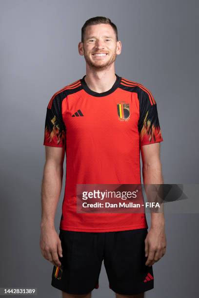 Jan Vertonghen of Belgium poses during the official FIFA World Cup Qatar 2022 portrait session on November 19, 2022 in Doha, Qatar.