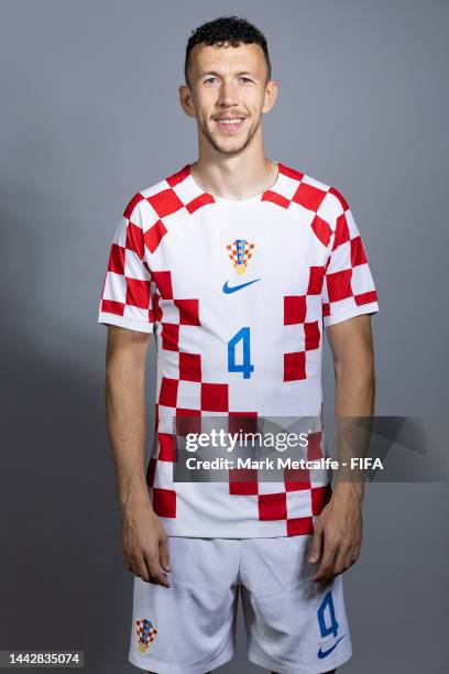 Ivan Perisic of Croatia poses during the official FIFA World Cup Qatar 2022 portrait session on November 19, 2022 in Doha, Qatar.