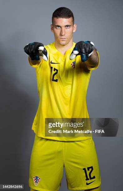 Ivo Grbic of Croatia poses during the official FIFA World Cup Qatar 2022 portrait session on November 19, 2022 in Doha, Qatar.