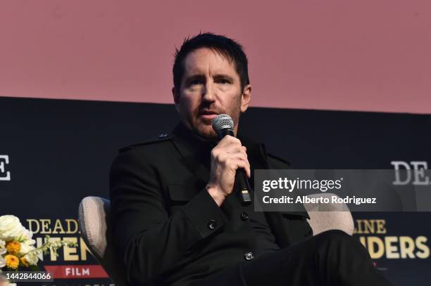 Trent Reznor from the film "Bones and All" speaks onstage during Contenders Film: Los Angeles at DGA Theater Complex on November 19, 2022 in Los...