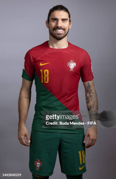 Ruben Neves of Portugal poses during the official FIFA World Cup Qatar 2022 portrait session on November 19, 2022 in Doha, Qatar.