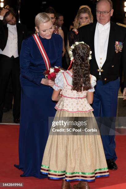 Princess Charlene of Monaco and Prince Albert II of Monaco attend the Monaco National Day on November 19, 2022 in Monte-Carlo, Monaco.