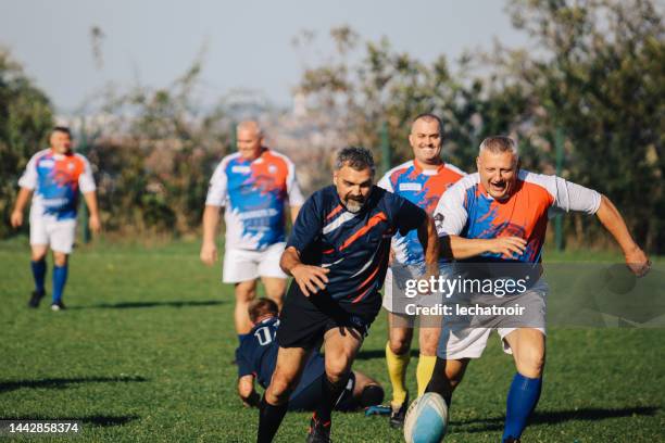 amateur rugby vets in action - rugby league 個照片及圖片檔