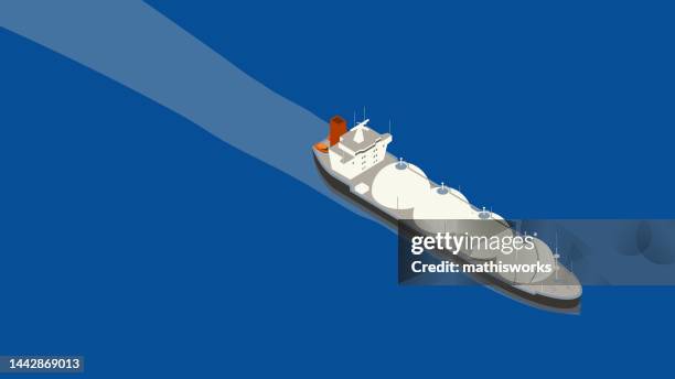 liquefied natural gas tanker illustration - liquefied natural gas ship stock illustrations
