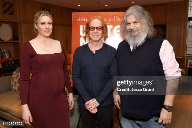 Greta Gerwig, Danny Elfman and George Drakoulias attend Netflix's "White Noise" LA Tastemaker Event at San Vicente Bungalows on November 19, 2022 in...