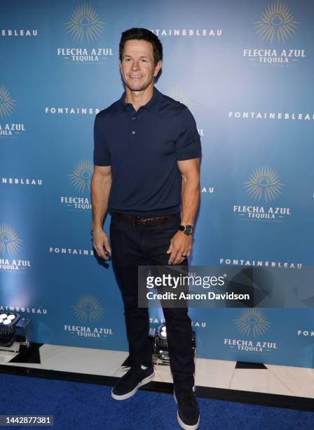 Mark Wahlberg attends Flecha Azul Debut Bleau Bar at The Fontainebleau on November 19, 2022 in Miami Beach, Florida.