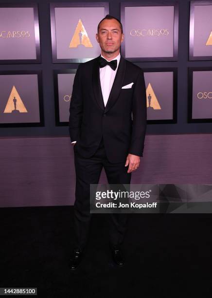 Jude Law attends the Academy of Motion Picture Arts and Sciences 13th Governors Awards at Fairmont Century Plaza on November 19, 2022 in Los Angeles,...