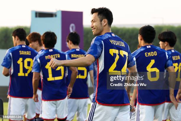 Yoshida Maya looks on during Japan Training and Press Conference at Al Sadd SC New Training Facilities 1 on November 19, 2022 in Doha, Qatar.