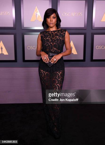 Gabrielle Union attends the Academy of Motion Picture Arts and Sciences 13th Governors Awards at Fairmont Century Plaza on November 19, 2022 in Los...