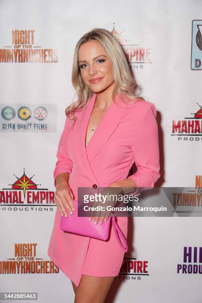 Angela Cole attends the world premiere red carpet for "Night of the Tommyknockers" at the Fine Arts Theatre on November 19, 2022 in Beverly Hills,...