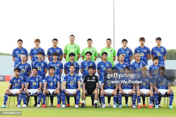 Japan's defender Hiroki Sakai, defender Kou Itakura, forward Shuto Machino, goalkeeper Daniel Schmidt, goalkeeper Eiji Kawashima, goalkeeper Shuichi...