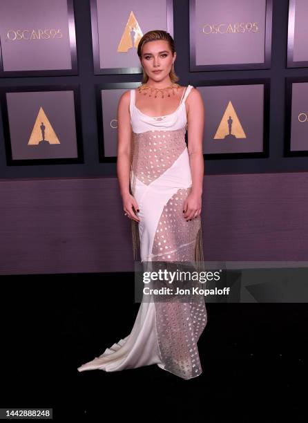 Florence Pugh attends the Academy of Motion Picture Arts and Sciences 13th Governors Awards at Fairmont Century Plaza on November 19, 2022 in Los...