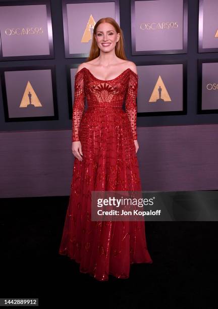 Jessica Chastain attends the Academy of Motion Picture Arts and Sciences 13th Governors Awards at Fairmont Century Plaza on November 19, 2022 in Los...