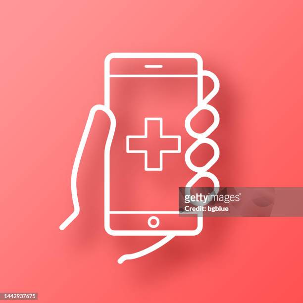ilustrações de stock, clip art, desenhos animados e ícones de emergency call. icon on red background with shadow - panic button