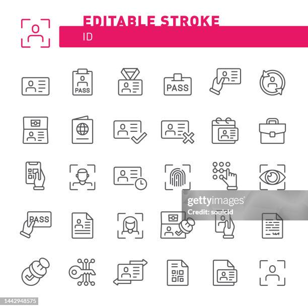 id icons - id badge stock illustrations