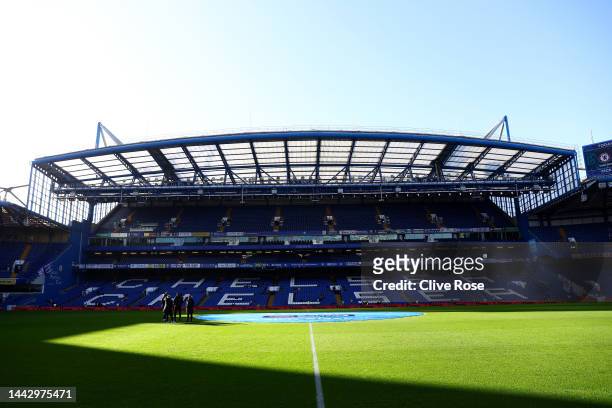 General view of the stadium ahead of the FA Women's Super League match between Chelsea and Tottenham Hotspur at Stamford Bridge on November 20, 2022...