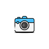 Blue White Minimalist Illustrated Camera icon