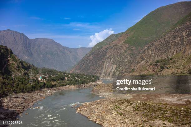 panoramic view of besham valley in pakistan (also known as besham qila) is a city in the shangla district of khyber pakhtunkhwa. - indus river pakistan stock pictures, royalty-free photos & images