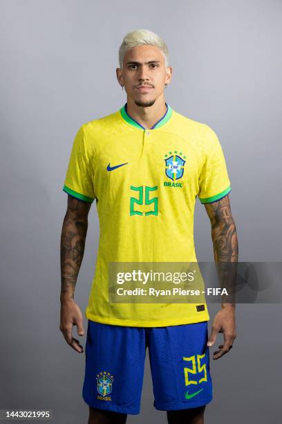 Pedro of Brazil poses during the official FIFA World Cup Qatar 2022 portrait session on November 20, 2022 in Doha, Qatar.