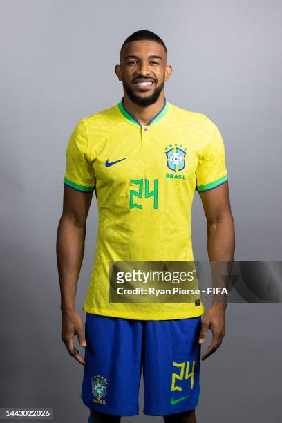 Bremer of Brazil poses during the official FIFA World Cup Qatar 2022 portrait session on November 20, 2022 in Doha, Qatar.
