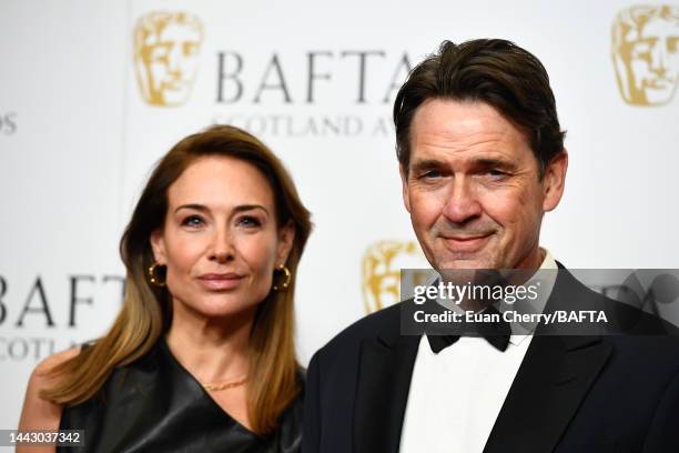 Claire Forlani and Dougray Scott attend the British Academy Scotland Awards at DoubleTree by Hilton on November 20, 2022 in Glasgow, Scotland.