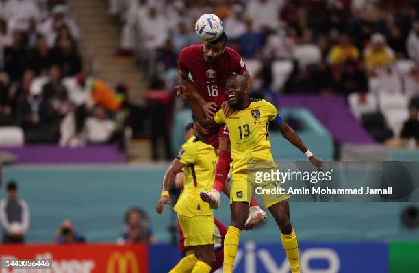 Khoukhi Boualem in action during the FIFA World Cup Qatar 2022 Group A match between Qatar and Ecuador at Al Bayt Stadium on November 20, 2022 in Al...