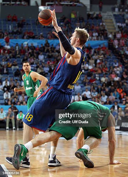 Wallace, #18 of FC Barcelona Regal in action during the Turkish Airlines EuroLeague Final Four Third Place match between Panathinaikos Athens and FC...