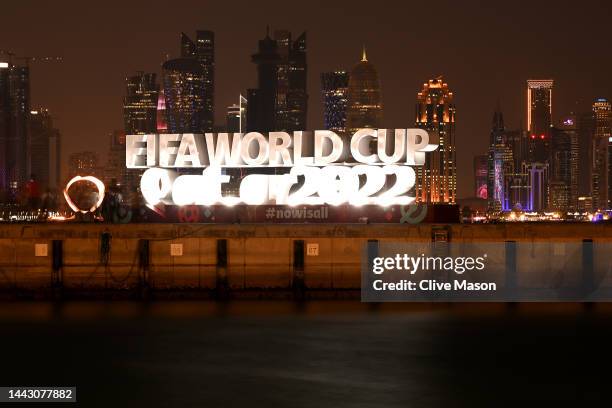 General views of Doha from the Corniche ahead of the opening match on the Doha Corniche on November 20, 2022 in Doha, Qatar.