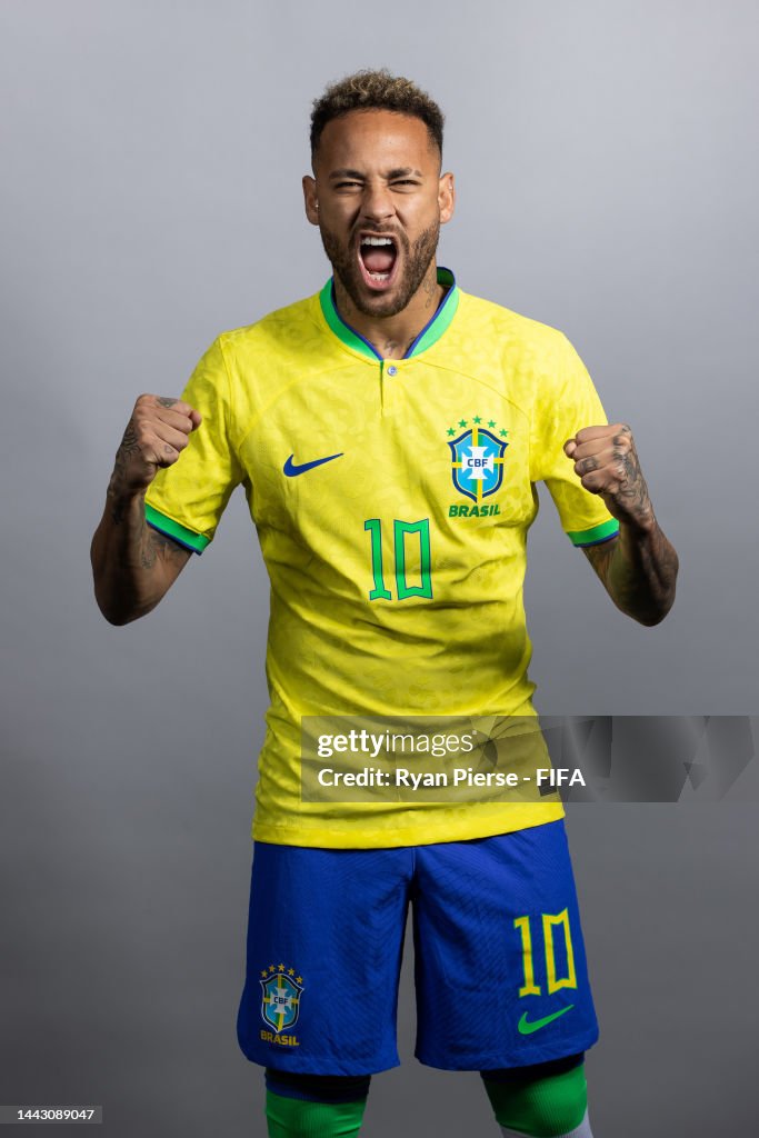 Neymar Of Brazil Poses During The Official FIFA World Cup Qatar 2022 neymar-of-brazil-poses-during-the-official-fifa-world-cup-qatar-2022