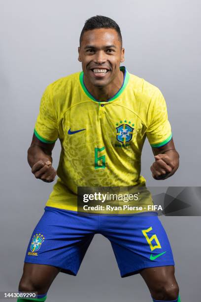 Alex Sandro of Brazil poses during the official FIFA World Cup