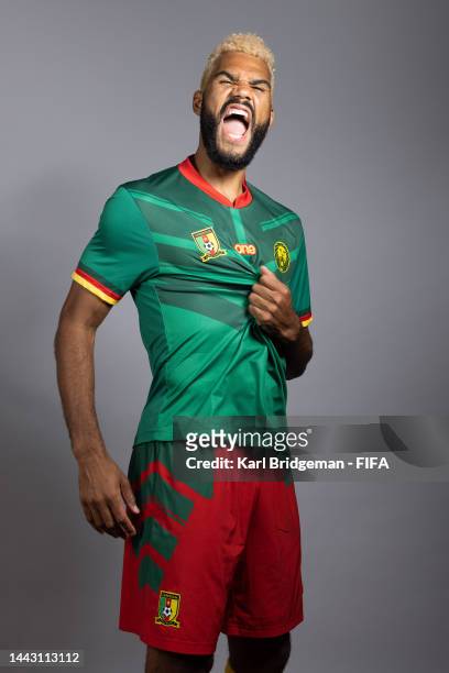 Eric Maxim Choupo-Moting of Cameroon poses during the official FIFA World Cup Qatar 2022 portrait session on November 20, 2022 in Doha, Qatar.