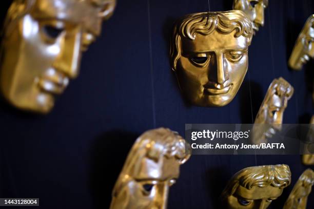 General view of BAFTA masks ahead of the British Academy Scotland Awards at DoubleTree by Hilton on November 20, 2022 in Glasgow, Scotland.